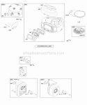 Air Cleaner Blower Housing Exhaust System Diagram and Parts List for 28BH76-0114-E1  Briggs and Stratton Engine